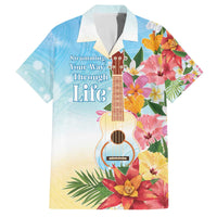 National Ukulele Day Family Matching Off The Shoulder Long Sleeve Dress and Hawaiian Shirt Tropical Vibe