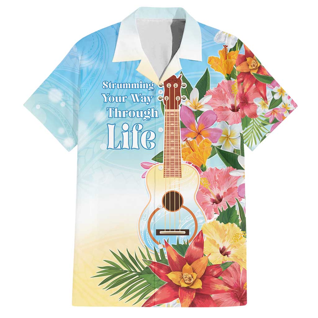National Ukulele Day Family Matching Tank Maxi Dress and Hawaiian Shirt Tropical Vibe