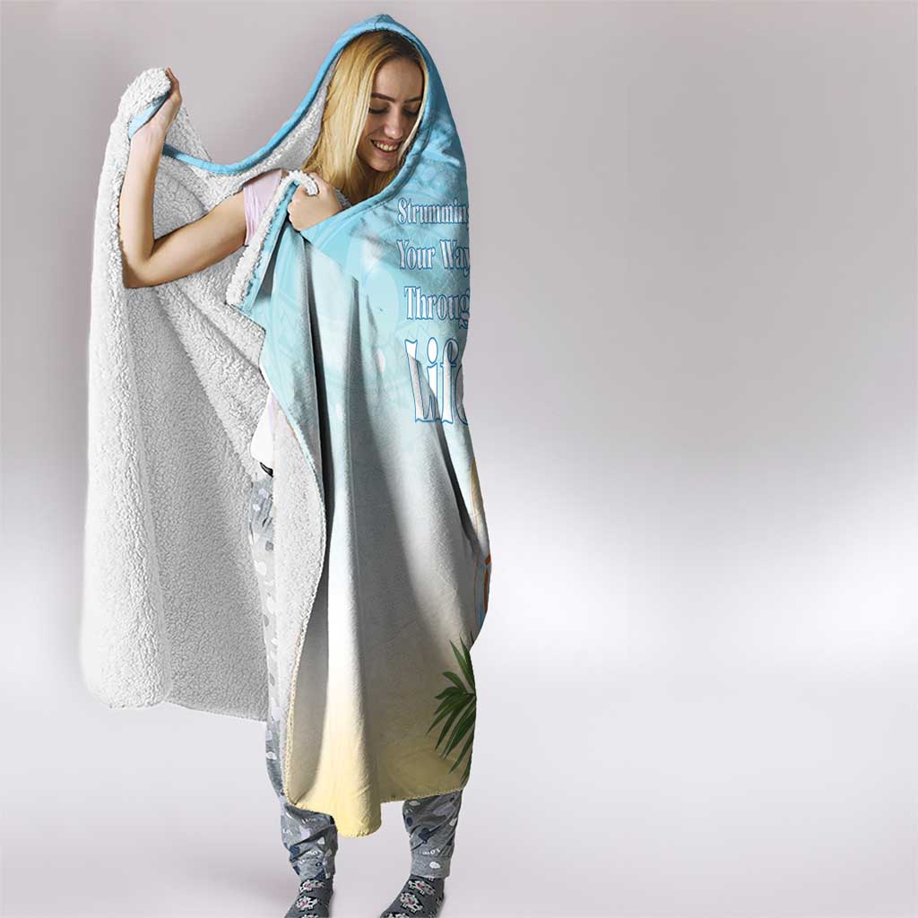 National Ukulele Day Hooded Blanket Tropical Vibe