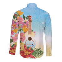 National Ukulele Day Long Sleeve Button Shirt Tropical Vibe LT05 - Polynesian Pride
