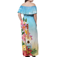 National Ukulele Day Off Shoulder Maxi Dress Tropical Vibe LT05 - Polynesian Pride
