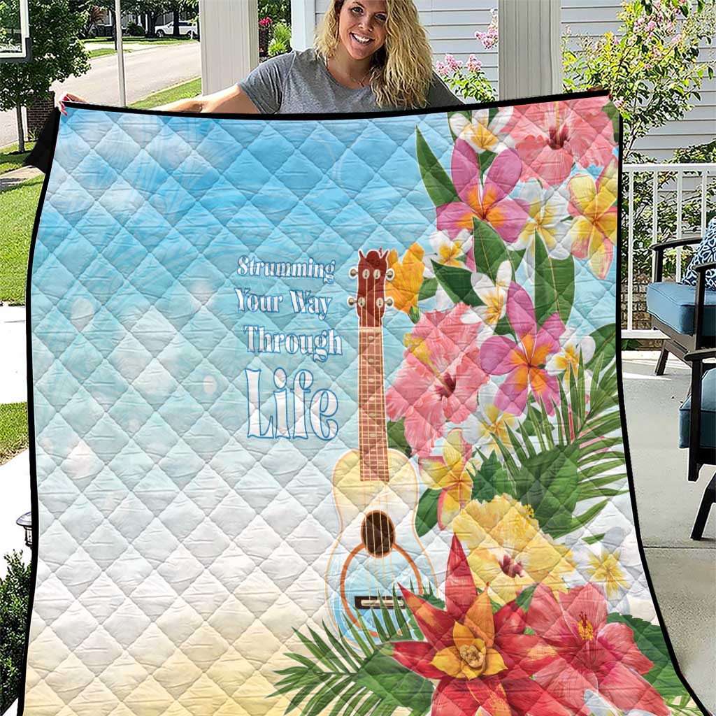 National Ukulele Day Quilt Tropical Vibe