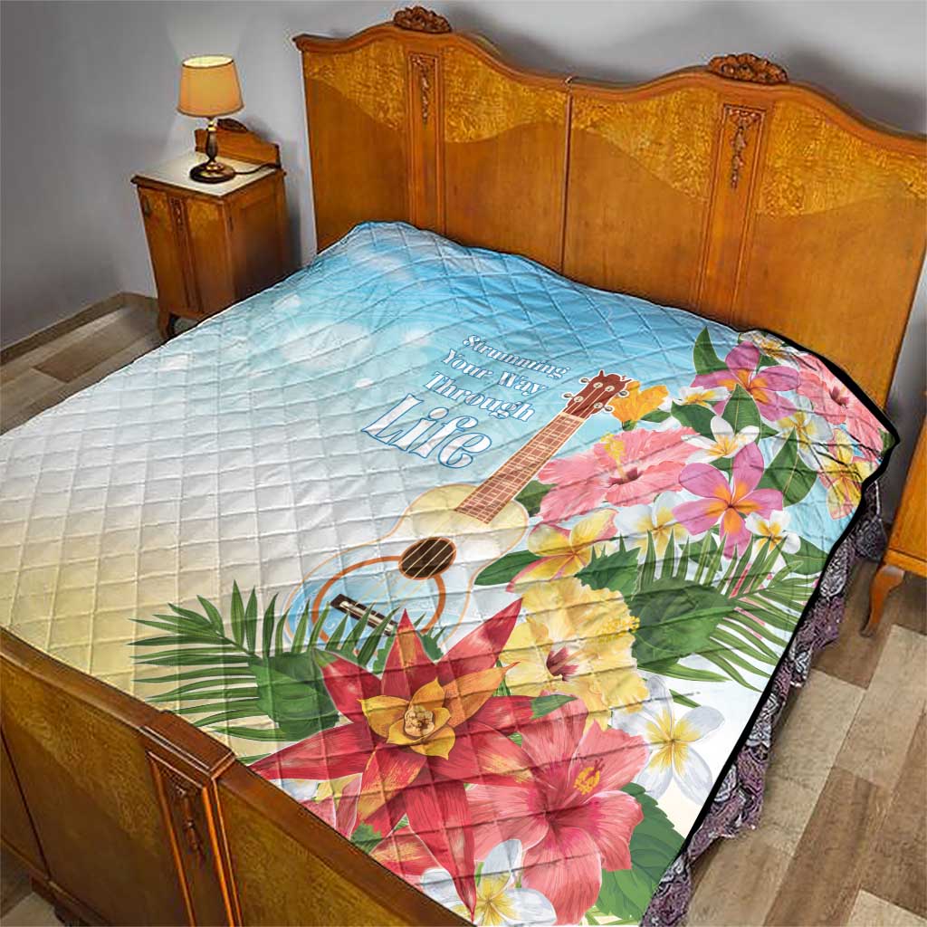 National Ukulele Day Quilt Tropical Vibe
