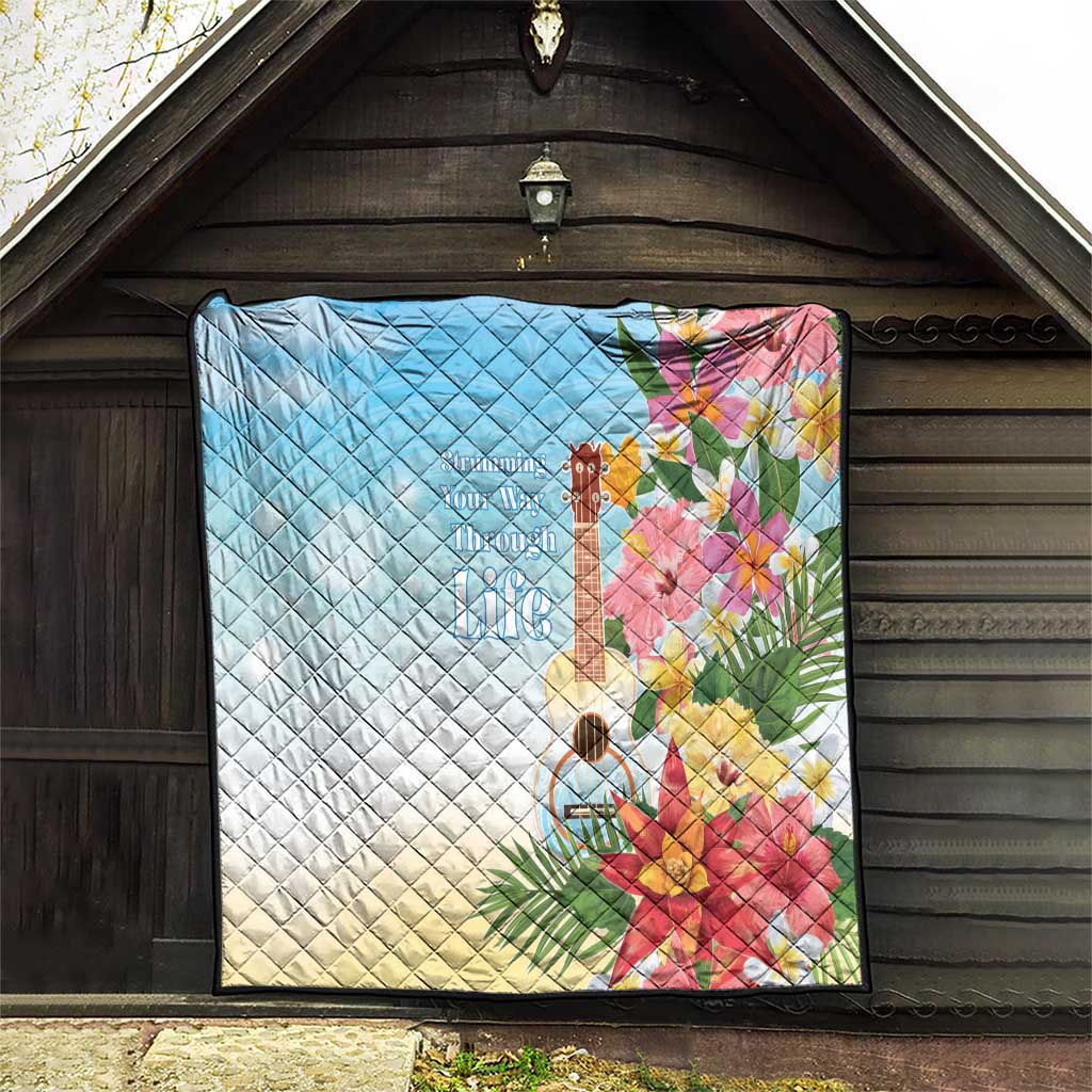 National Ukulele Day Quilt Tropical Vibe
