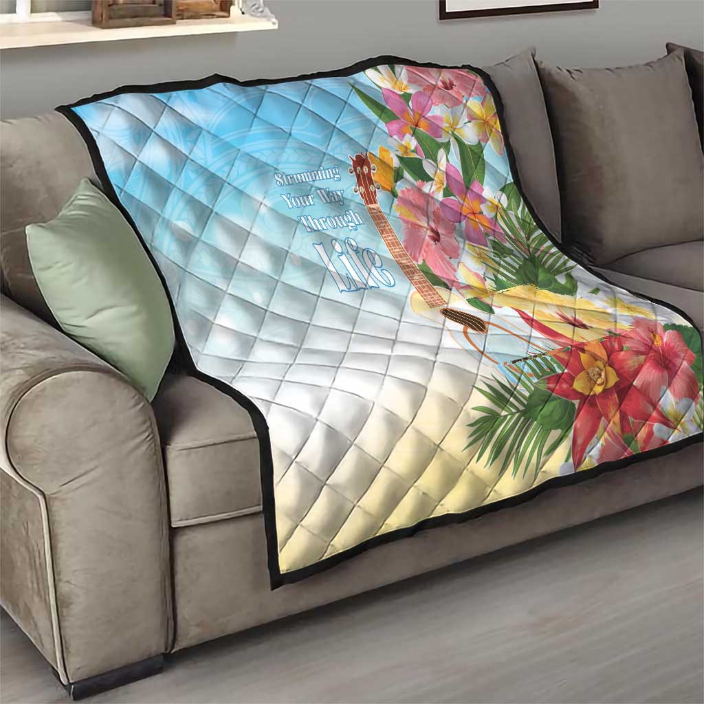 National Ukulele Day Quilt Tropical Vibe