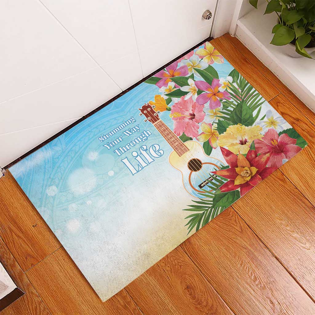 National Ukulele Day Rubber Doormat Tropical Vibe LT05 - Polynesian Pride