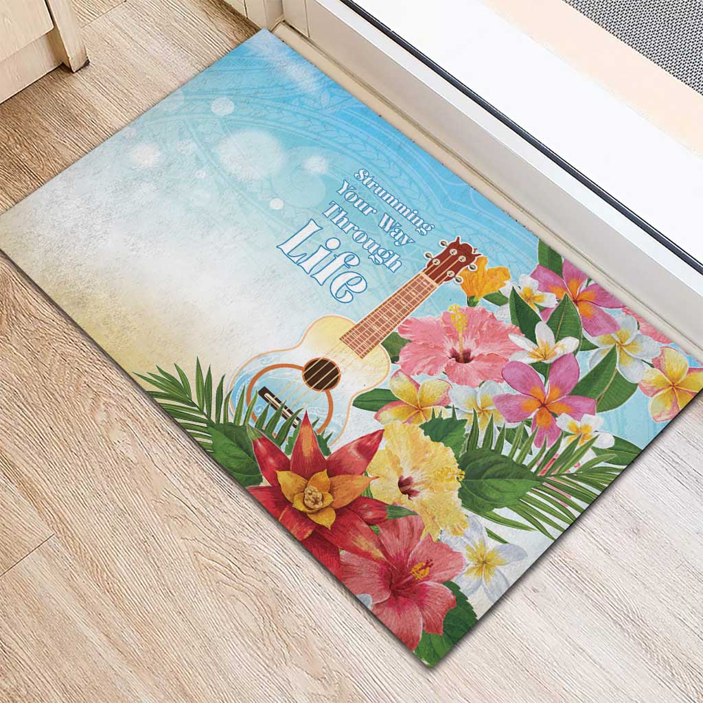National Ukulele Day Rubber Doormat Tropical Vibe LT05 - Polynesian Pride