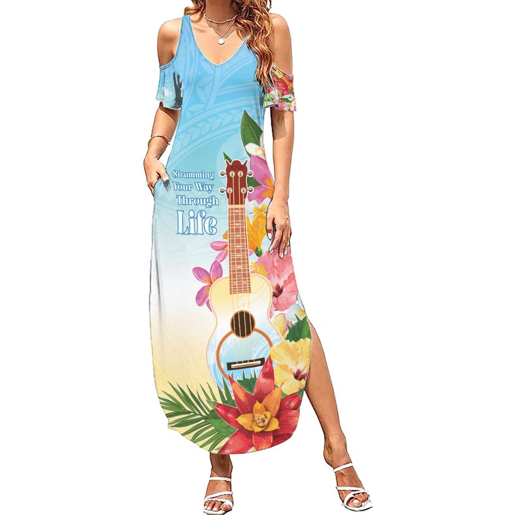 National Ukulele Day Summer Maxi Dress Tropical Vibe LT05 Women Colorful - Polynesian Pride