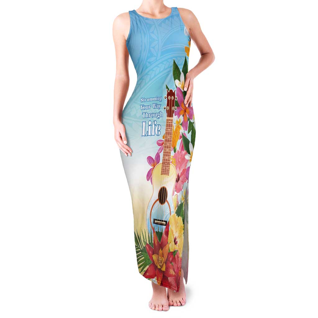 National Ukulele Day Tank Maxi Dress Tropical Vibe LT05 Women Colorful - Polynesian Pride