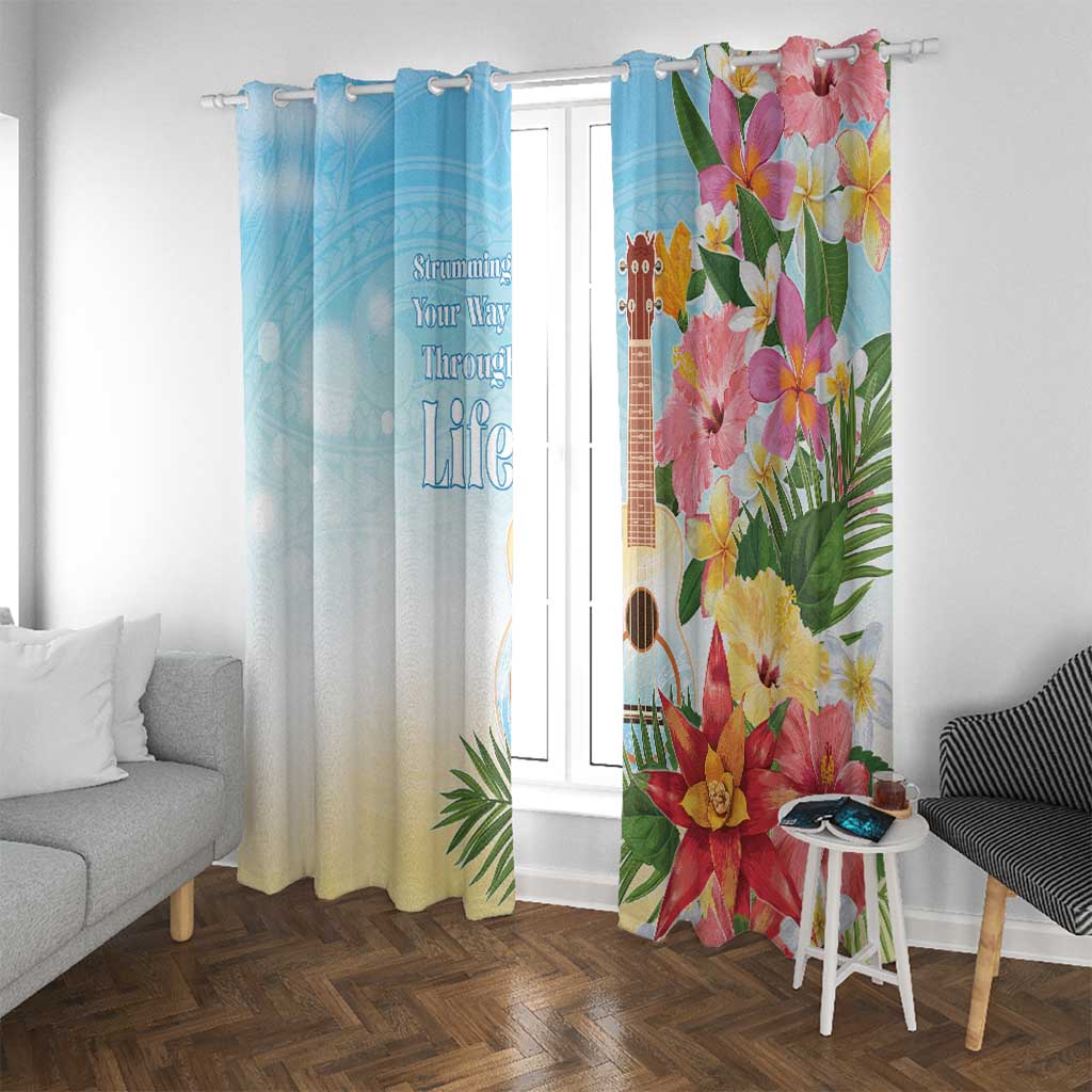 National Ukulele Day Window Curtain Tropical Vibe LT05 With Grommets Colorful - Polynesian Pride