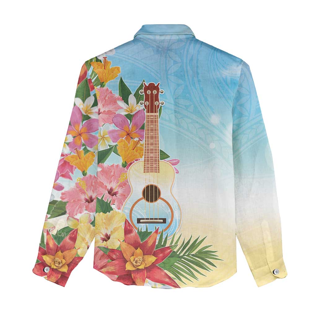 National Ukulele Day Women Casual Shirt Tropical Vibe