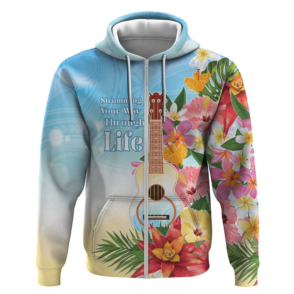 National Ukulele Day Zip Hoodie Tropical Vibe
