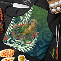 New Zealand Kea Bird Apron With Maori Koru Fern LT05 Green - Polynesian Pride