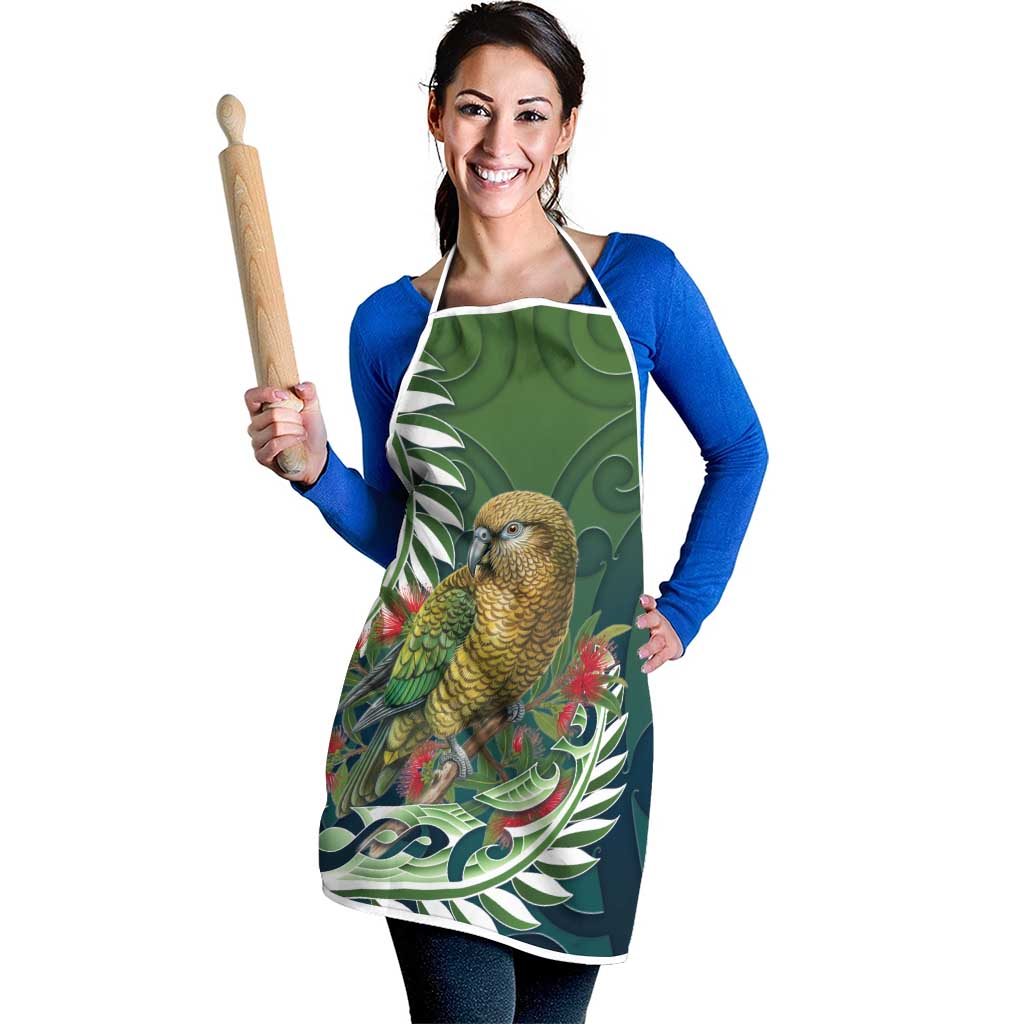 New Zealand Kea Bird Apron With Maori Koru Fern LT05 - Polynesian Pride