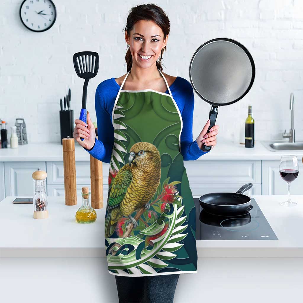 New Zealand Kea Bird Apron With Maori Koru Fern LT05 - Polynesian Pride