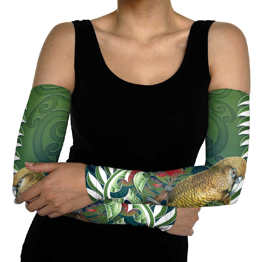 New Zealand Kea Bird Arm Sleeves With Maori Koru Fern LT05 - Polynesian Pride