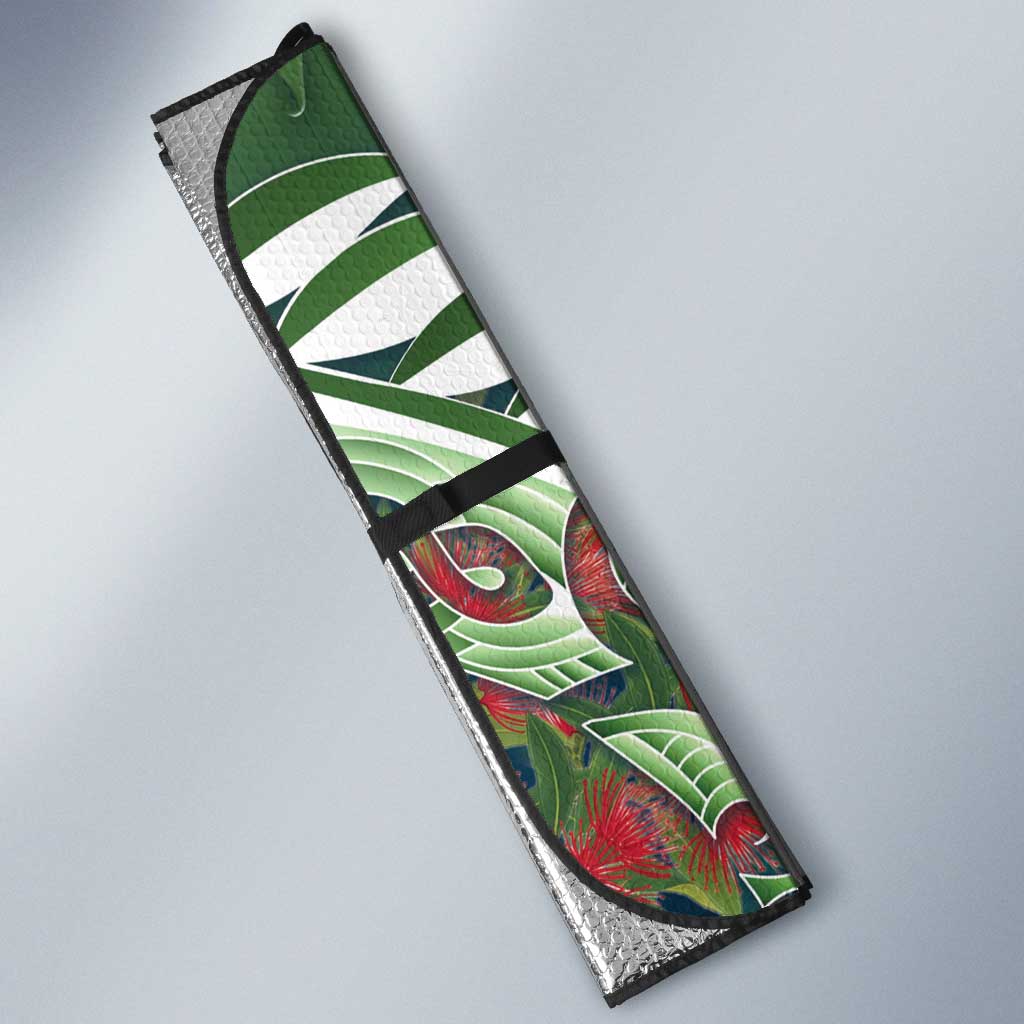 New Zealand Kea Bird Auto Sun Shade With Maori Koru Fern LT05 - Polynesian Pride
