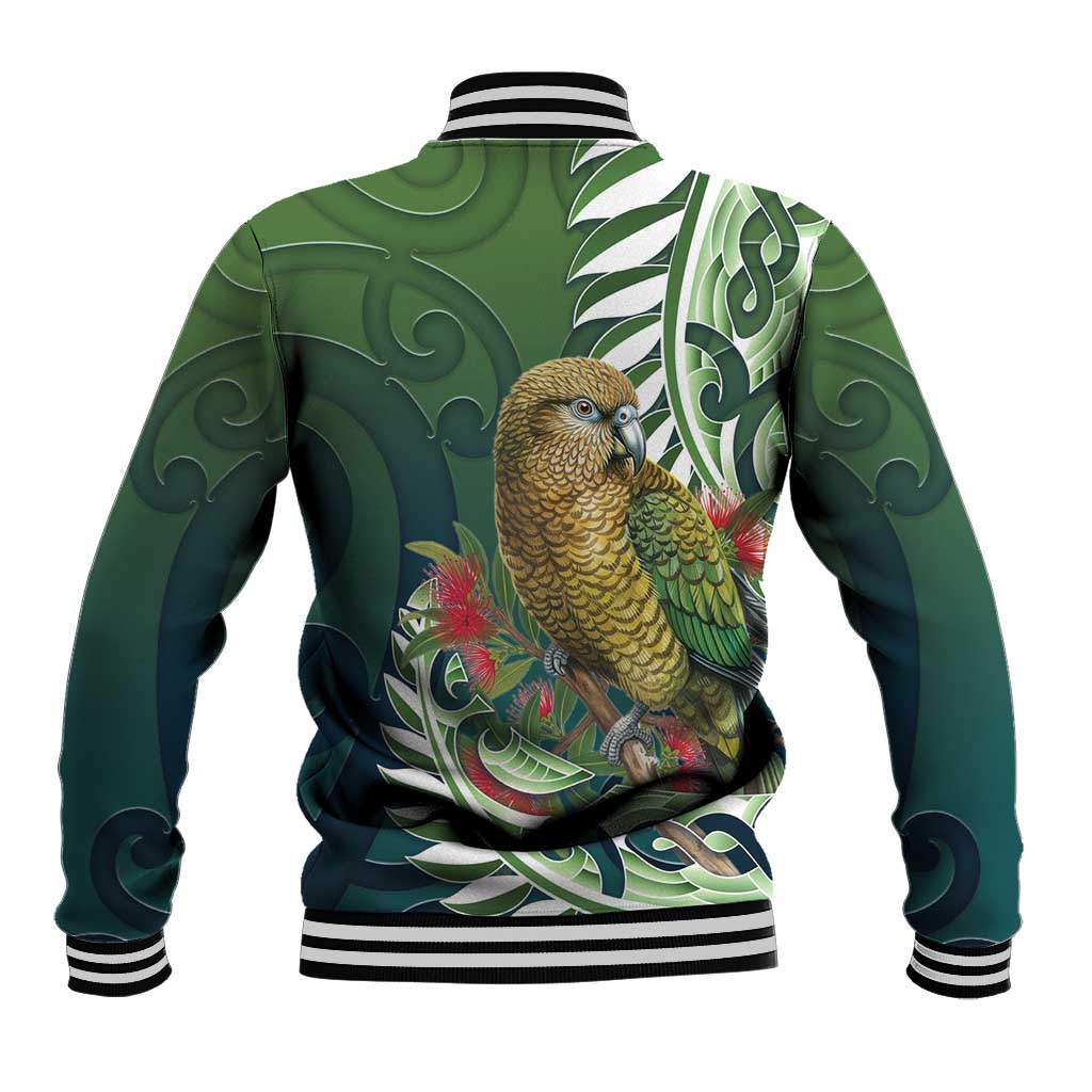 New Zealand Kea Bird Baseball Jacket With Maori Koru Fern LT05 - Polynesian Pride
