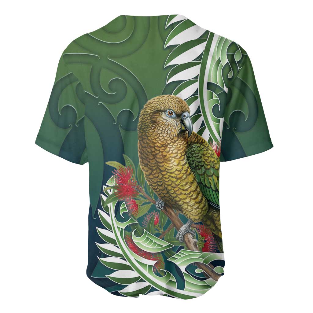 New Zealand Kea Bird Baseball Jersey With Maori Koru Fern LT05 - Polynesian Pride