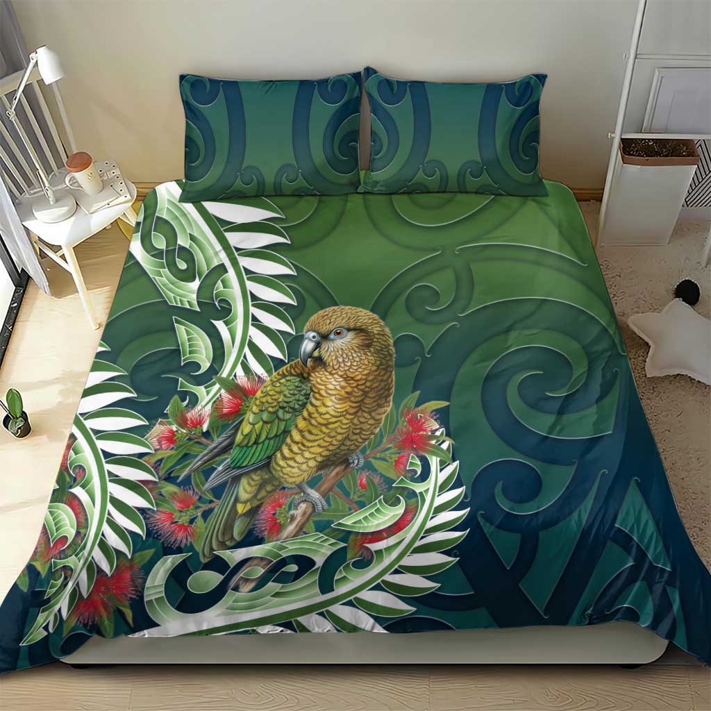 New Zealand Kea Bird Bedding Set With Maori Koru Fern LT05 - Polynesian Pride