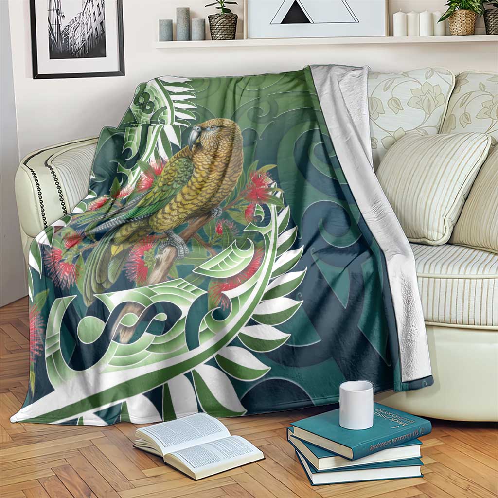 New Zealand Kea Bird Blanket With Maori Koru Fern - Polynesian Pride