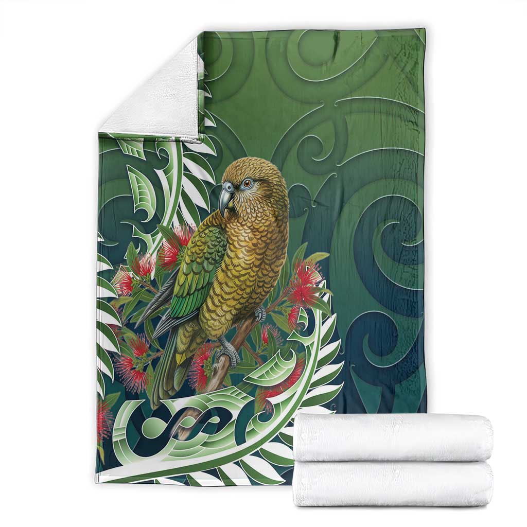 New Zealand Kea Bird Blanket With Maori Koru Fern - Polynesian Pride