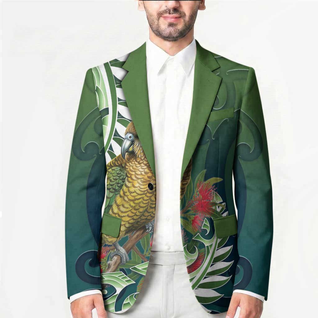 New Zealand Kea Bird Blazer With Maori Koru Fern LT05 - Polynesian Pride