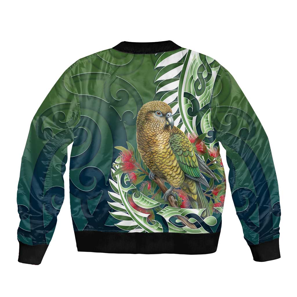 New Zealand Kea Bird Bomber Jacket With Maori Koru Fern LT05 - Polynesian Pride