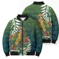New Zealand Kea Bird Bomber Puffer Jacket With Maori Koru Fern LT05 - Polynesian Pride