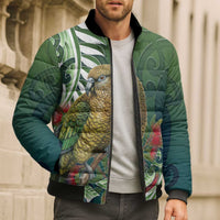 New Zealand Kea Bird Bomber Puffer Jacket With Maori Koru Fern LT05 - Polynesian Pride