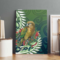 New Zealand Kea Bird Canvas Wall Art With Maori Koru Fern LT05 - Polynesian Pride