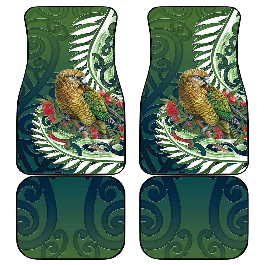 New Zealand Kea Bird Car Mats With Maori Koru Fern LT05 - Polynesian Pride