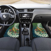 New Zealand Kea Bird Car Mats With Maori Koru Fern LT05 Set 2pcs - Front Green - Polynesian Pride