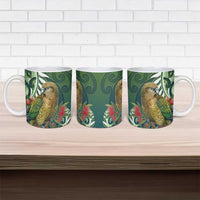 New Zealand Kea Bird Ceramic Mug With Maori Koru Fern LT05 - Polynesian Pride