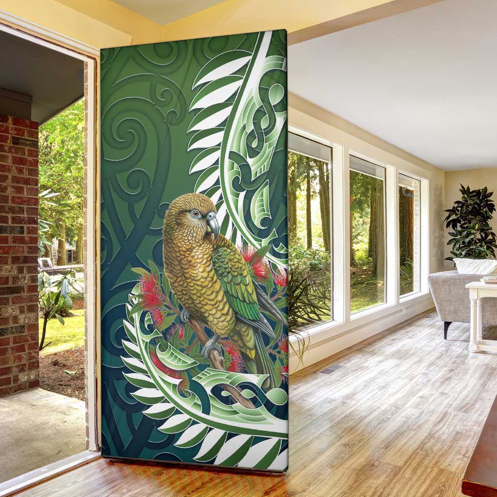 New Zealand Kea Bird Door Cover With Maori Koru Fern LT05 - Polynesian Pride