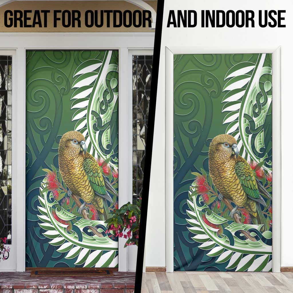 New Zealand Kea Bird Door Cover With Maori Koru Fern LT05 - Polynesian Pride