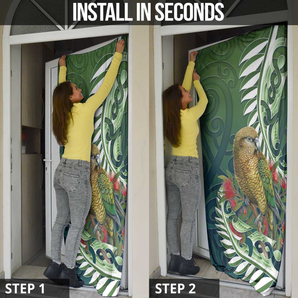 New Zealand Kea Bird Door Cover With Maori Koru Fern LT05 - Polynesian Pride