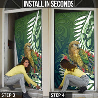 New Zealand Kea Bird Door Cover With Maori Koru Fern LT05 - Polynesian Pride