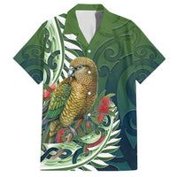 New Zealand Kea Bird Family Matching Long Sleeve Bodycon Dress and Hawaiian Shirt With Maori Koru Fern - Polynesian Pride