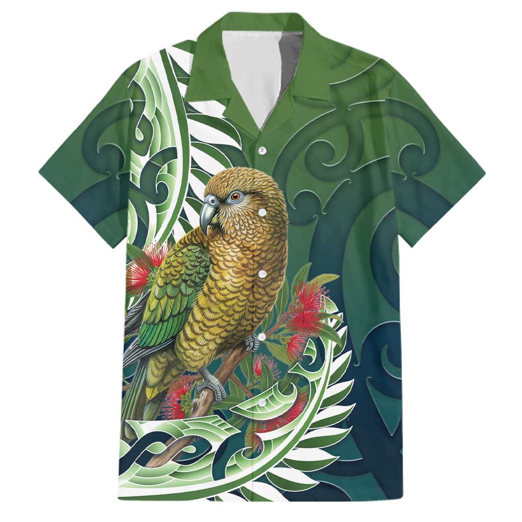New Zealand Kea Bird Family Matching Mermaid Dress and Hawaiian Shirt With Maori Koru Fern - Polynesian Pride