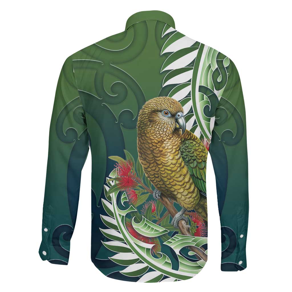 New Zealand Kea Bird Family Matching Mermaid Dress and Hawaiian Shirt With Maori Koru Fern - Polynesian Pride
