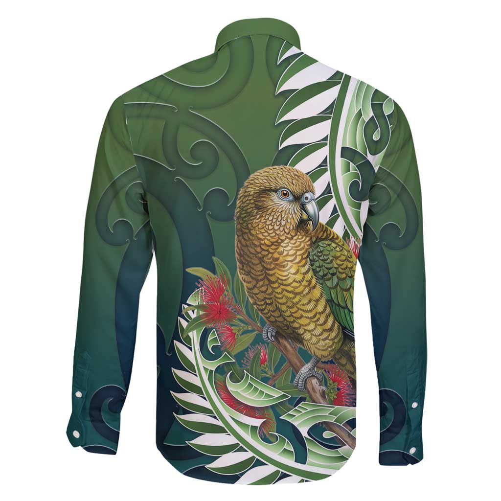 New Zealand Kea Bird Family Matching Tank Maxi Dress and Hawaiian Shirt With Maori Koru Fern - Polynesian Pride
