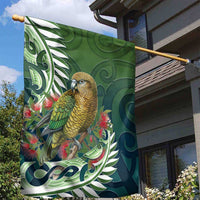 New Zealand Kea Bird Garden Flag With Maori Koru Fern LT05 - Polynesian Pride