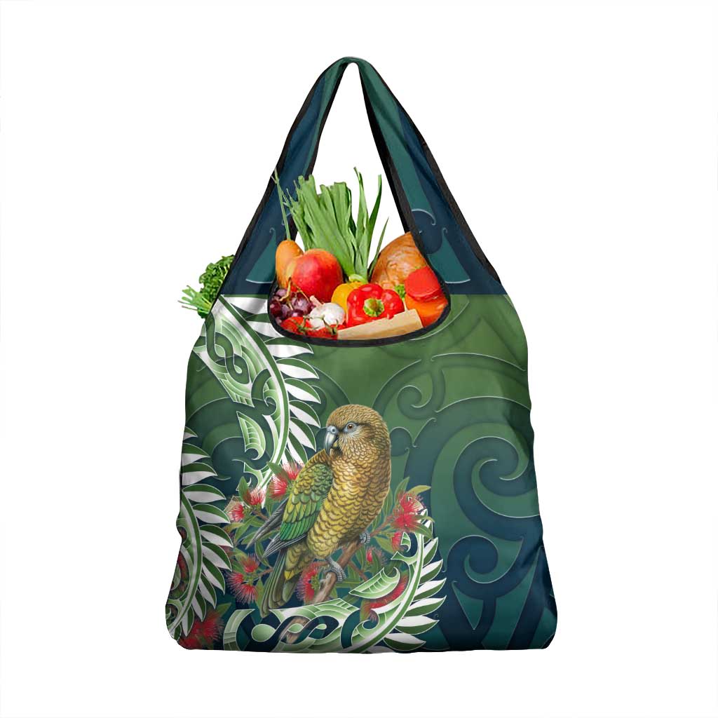 New Zealand Kea Bird Grocery Bag With Maori Koru Fern - Polynesian Pride