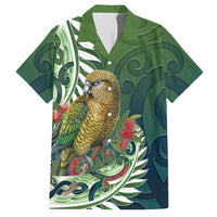New Zealand Kea Bird Hawaiian Shirt With Maori Koru Fern LT05 Green - Polynesian Pride