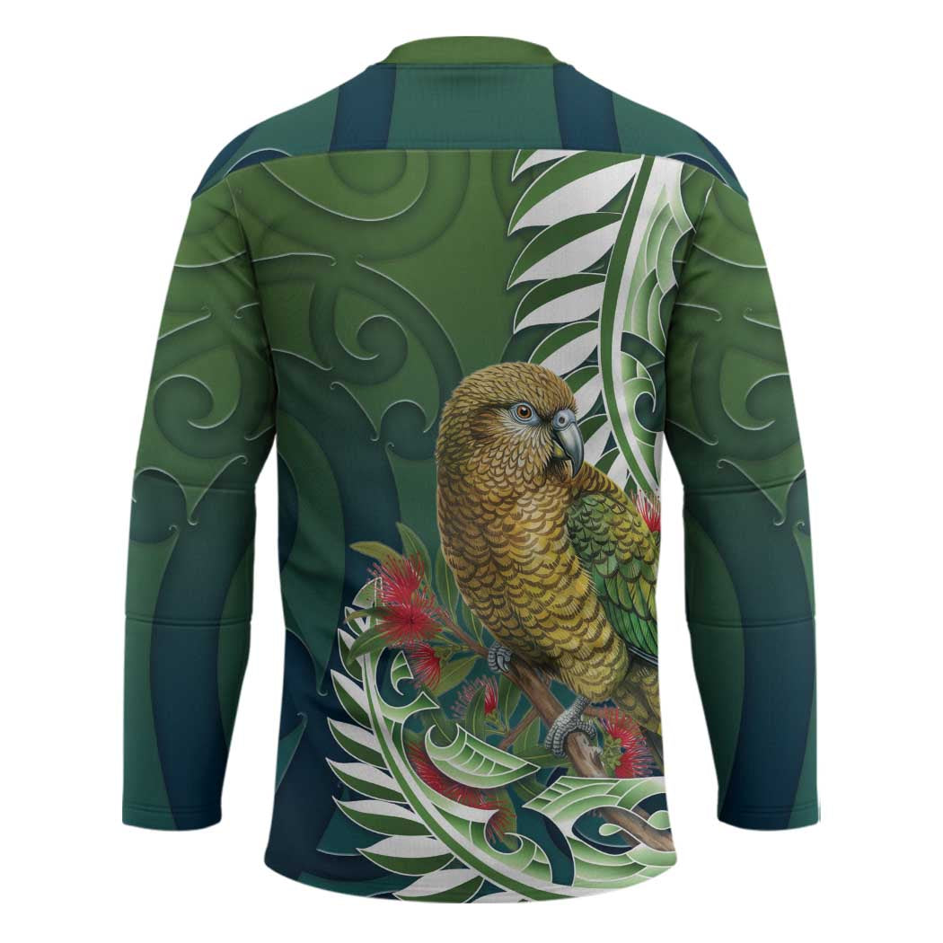 New Zealand Kea Bird Hockey Jersey With Maori Koru Fern - Polynesian Pride