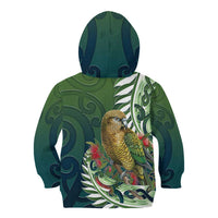 New Zealand Kea Bird Kid Hoodie With Maori Koru Fern LT05 - Polynesian Pride
