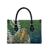 New Zealand Kea Bird Leather Bag With Maori Koru Fern - Polynesian Pride