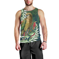 New Zealand Kea Bird Men Tank Top With Maori Koru Fern LT05 - Polynesian Pride