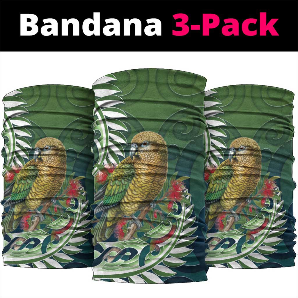 New Zealand Kea Bird Neck Gaiter With Maori Koru Fern LT05 package One Size: 25*50cm Green - Polynesian Pride